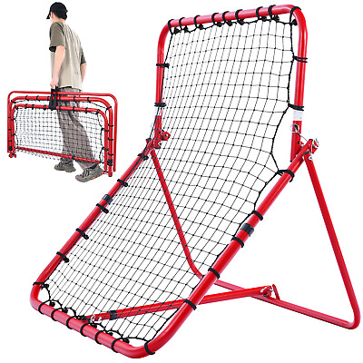 #ad #ad Pitch Back Baseball Softball Rebounder Net Adjustable Bounce Back Practice Net $116.36