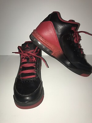 #ad Air Jordan Sneaker Boy 7 Flight Origin 2 Leather Black Red Basketball 705160 016 $22.49
