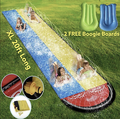 #ad X Large 20Ft Outdoor Water Slide Slip n Slide Backyard Summer Water Kid Toy Game $49.99