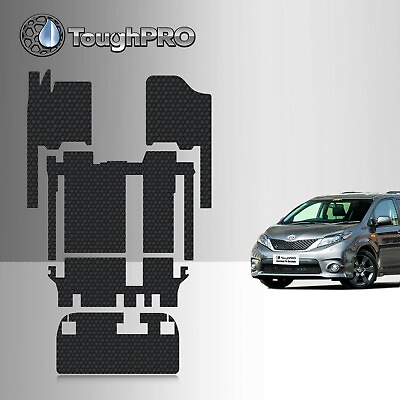 ToughPRO Floor Mats Full Set Black For Toyota Sienna 8 Seater 2011 2020 $179.95