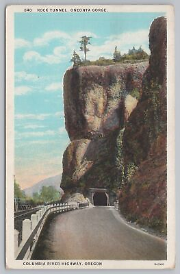 #ad State View Oregon Rock Tunnel Oneonta Gorge Columbia River Hwy Vintage Postcard $2.70