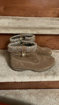 #ad NWT KHOMBU Women’s Ankle Suede Leather Very Nice Chestnut Color Boots SZ 9 $39.99