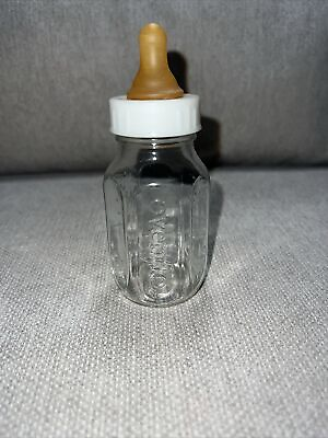 #ad Vintage Evenflo Glass 4 oz Baby Bottle With Nipple Pyramid Rubber USA $10.00