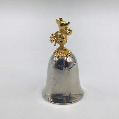 #ad Vintage Disney Bell Gold Silver Tone Piglet Winnie the Pooh Decor Rare 2 1 4” $34.95