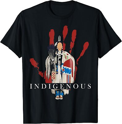 #ad NEW LIMITED Native American Indigenous Red Hand Indian Blood Themed T Shirt $22.99