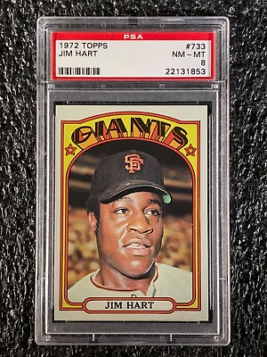 #ad 1972 Topps Baseball High Number #733 Jim Hart PSA 8 $35.99
