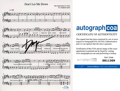 #ad Singer DAYA signed quot;DON#x27;T LET ME DOWNquot; 8x10 Photo MUSIC SHEET Grace Tandon ACOA $53.95
