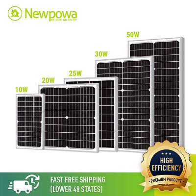 #ad Newpowa 10W 20W 30W 50W Solar Panel 12V Battery Maintain for Marine RV Trolling $53.41