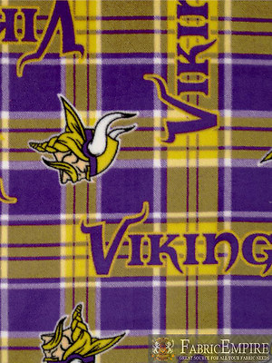 #ad NFL Minnesota Vikings Plaid Licensed Fleece Fabric SOLD BY THE YARD $17.90