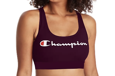#ad #ad Champion Sports Bra Life The 029 Reissue Script Logo Women#x27;s Racerback Purple M $13.94