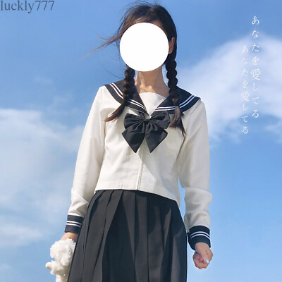 #ad High School Uniform Set JK Girls Sailor Wear Pleated Skirt College Style Wear $38.94
