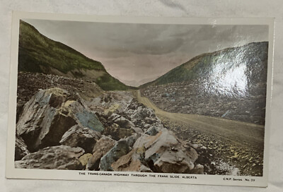 The Trans Canada Highway Through The Frank Slide Alberta CNP No29 Postcard RPPC $24.99