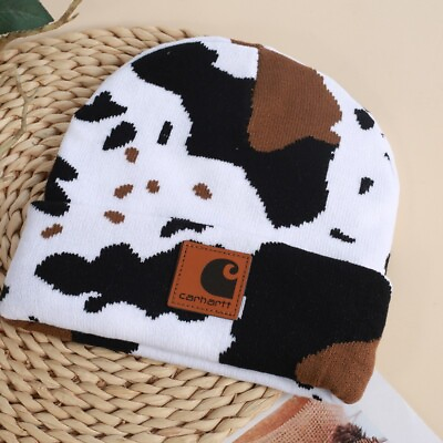 #ad Unisex Acrylic Watch Hat Cow Beanie Winter Knit Cap Authentic Mens Lady A18 $11.89