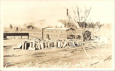 #ad DIXFIELD MAINE PIN MILL real photo postcard 1920s ME FACTORY RPPC $8.88