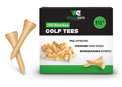 #ad New 100 Bamboo Golf Tees 1 1 2quot; Height PGA Approved $8.99