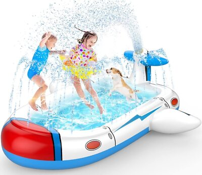#ad Kiddie Pool for Toddlers Splash Pad for Kids Ages 4 8 68quot; Inflatable 3 in 1... $47.91