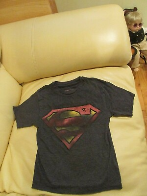 #ad Superman Boys Kids Republic Tee Shirt Size 5 Gray $5.99