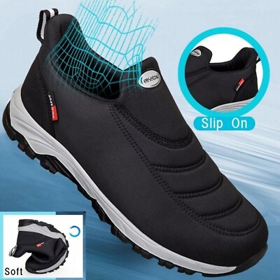 #ad New Mens Slip On Athletic Walking Hiking Shoes Running Sneakers Outdoor Trainers $28.44