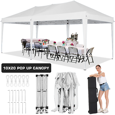 #ad 10#x27;x 20#x27; Canopy Gazebo Easy Pop Up Waterproof Tent Outdoor Wedding Party Tent # $159.99