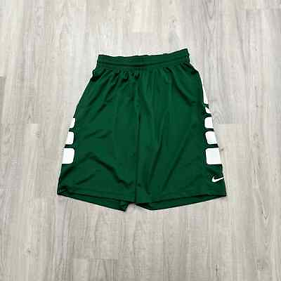 #ad Nike Elite Dri Fit Basketball Athletic Shorts Size Medium M Men#x27;s Green White $19.99