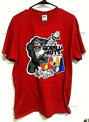 #ad GORILLA NUTS Wire Connectors Men Red Short Sleeve T Shirt XL Fruit Loom Heavy $9.99
