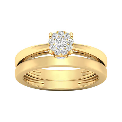 #ad 10k Yellow Gold 0.25Ct Diamond Solitaire Engagement Ring Gift For Womens Size 6 $520.00
