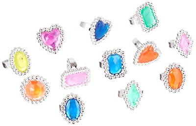 #ad Rhode Island Novelty Plastic Jewel Rings 24 Count Assortment Multi $17.52