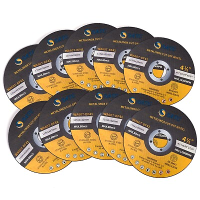 #ad 10 Pack 4.5 Cut Off Wheels 4 1 2 x .040 x 7 8 Cutting Disc Metal Stainless Steel $11.49