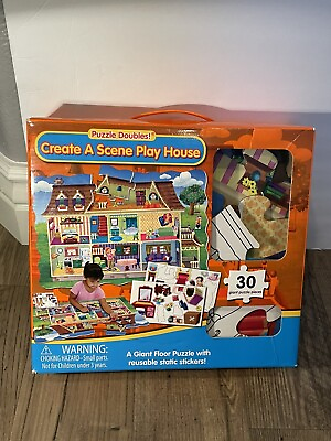#ad Create A Scene Play House Puzzle Giant Floor Toys Kids 30 Pieces No Stickers $14.99