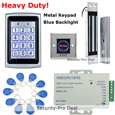 #ad US RFID Card Door Entry Access Control SystemDoor Magnetic LockTouchless Exit $109.99