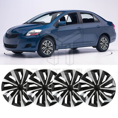 #ad 4x 15quot; Snap On Hub Caps Wheel Rim Full Covers Replacement For Toyota Yaris 06 17 $75.39