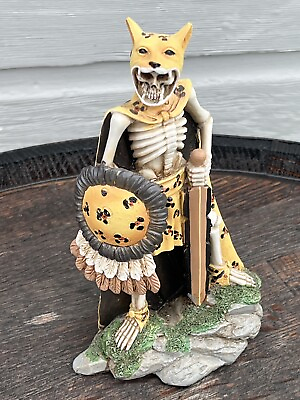 #ad Ebros Day Of The Dead Aztec Elite Jaguar Warrior Skeleton 6.75quot; Tall Figure 2013 $24.95