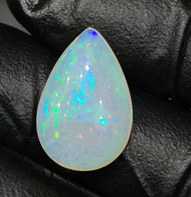 #ad Pear Shaped Natural Opal Cabochon: Exceptional Ethiopian Opal 19X13m 7.1 Cts $95.00