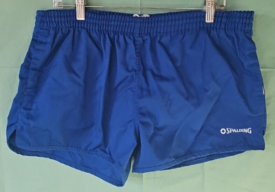 #ad Vintage Spalding Men#x27;s Running Swimming Shorts Blue Size XL Pockets Drawstring $12.99