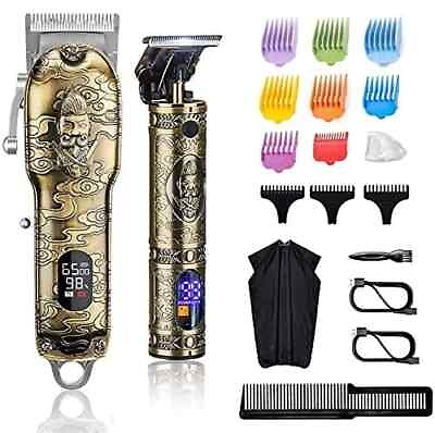 #ad Hair Clippers for Men Cordless Cutting T Blade Trimmer Kit Gold2 $49.99