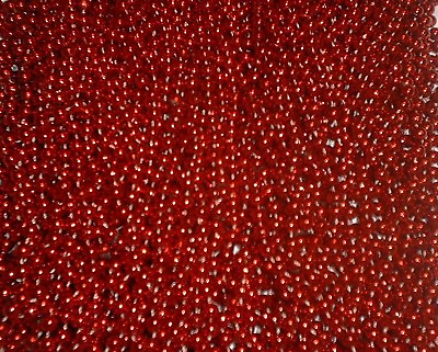 #ad 12 Red Mardi Gras Beads Necklaces Party Favors Metallic 1 dozen Lot $4.95