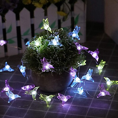 #ad Solar String Lights Small Hummingbird 30 LED 1.1quot; H Cold White Waterproof fo... $28.88