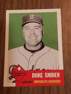 #ad 1991 Topps Archives 1953 Reprint 327 Duke Snider Dodgers HOF Insert $2.25