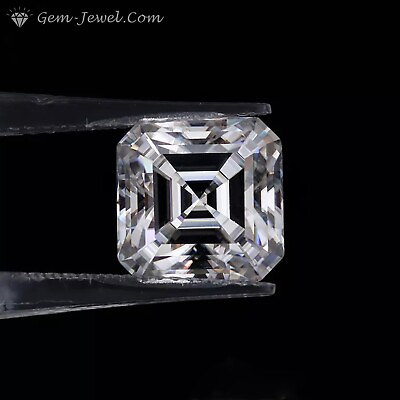 #ad 10 X 10 MM 4.70 Carat Full White Asscher Diamond Cut Loose Moissanite For Ring $459.99