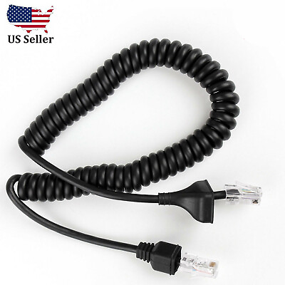 #ad 8 PIN RJ 45 MODULAR COILED CABLE FOR KENWOOD KMC 30 32 MICROPHONE $8.99