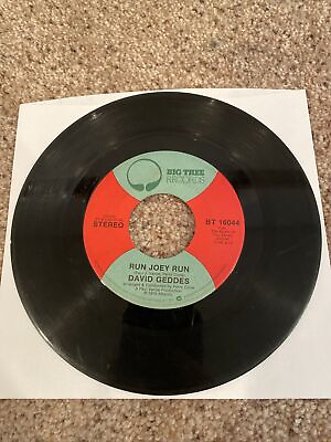 #ad 45 Rpm Vinyl 1975 David Geddes Run Joey Run Honey Dont Blow It $4.93