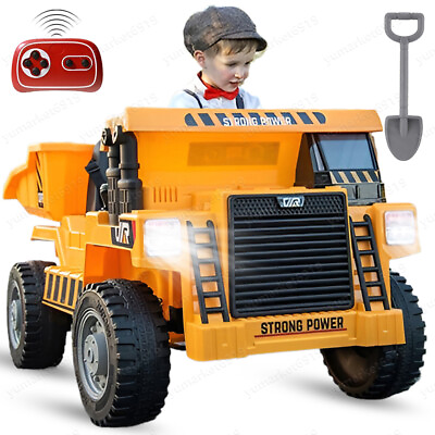 #ad 12V Ride On Dump Truck with Remote Control Music Electric Car Gift For Kids $199.98