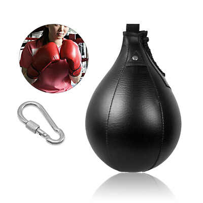 #ad Leather Speed Ball Training Punching Speed Bag Boxing MMA Pear Punch Bag USA $12.26