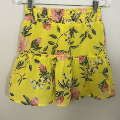 #ad Boutique mini skirt floral cottage core elastic pull on waist lined dainty SZ SM $24.00