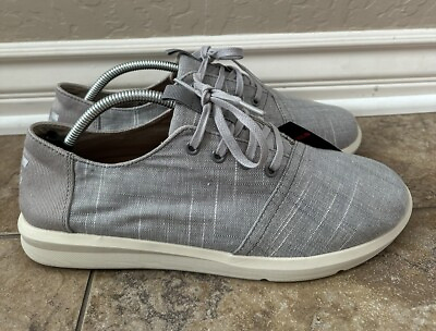 #ad Toms Mens Del Rey Casual Sneaker Size 10.5 Drizzle Grey Chambray Lace Up $60.00
