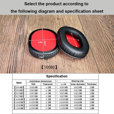 #ad 1Pair PU Leather Ear Pads Cushions fit for 80 85 90 95 100 105 110mm Headphone $5.57