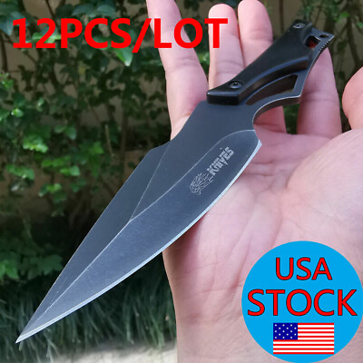 #ad 12X High hardness wood handle sharp fixed tactical defense self defense tool EDC $77.65
