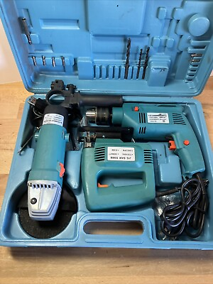 #ad Combo Power Tool Corded Set Hammer Drill Angle Grinder Jig Saw W Case $49.99