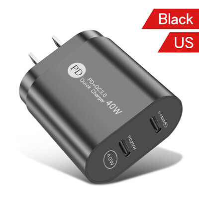 #ad 40W USB C Wall Charger Fast Block Type C Charging Cube Brick Box for iPhone 14 $9.44