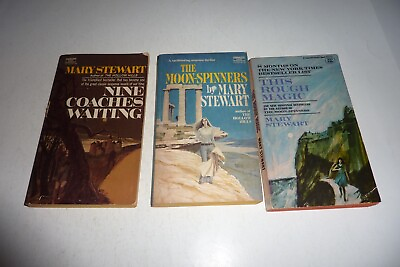 #ad MARY STEWART Vintage Gothic PB Lot of 3 THE MOON SPINNERS THIS ROUGH MAGIC $9.89